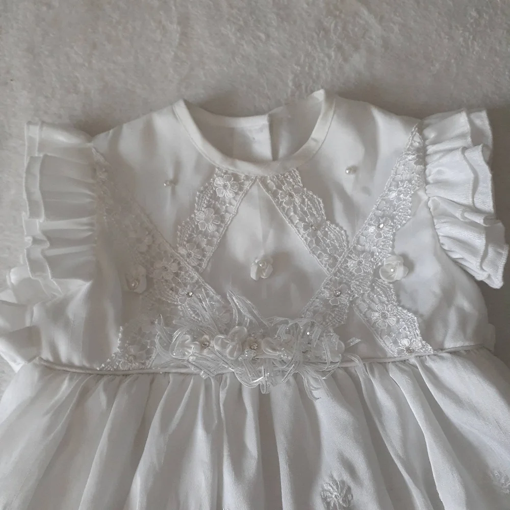 Toddler Girl's White Baptism Dress Size 3